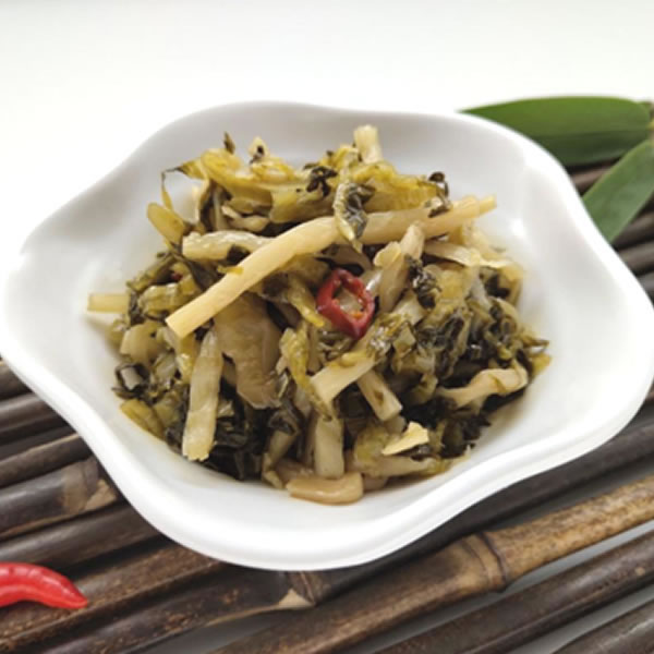 Pickled Mustard Greens and Bamboo Shoots Strips canned