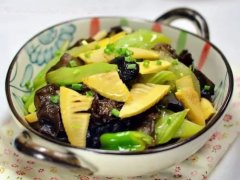 Stir fried black fungus with double bamboo shoots recipe chinese